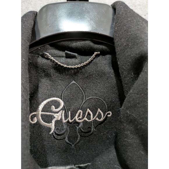 GUESS Wool Blend Coat Women's Small Black Button Front Long Sleeves - Picture 5 of 15